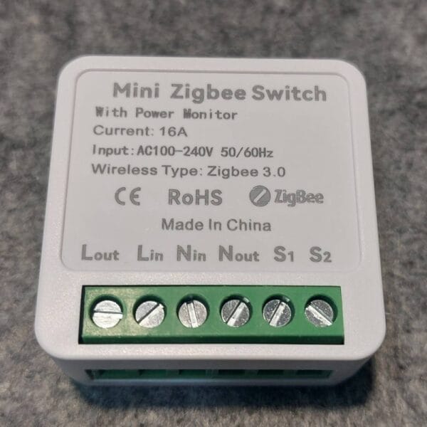 Mini smart switch Zigbee + power monitor (Tuya TS0001_power) - Image 2